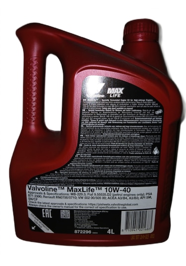 Valvoline Maxlife 10W-40 Motor Yağı