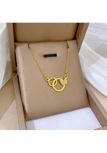 Dancemonkey Titanyum Çelik Geometrik Kuyruklu Hayvan Kadın Kolye-jhxl18 Altın