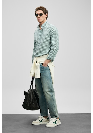 Lufian Marco Erkek Basic Gömlek Regular Fit Yeşil Yeşil 111010653100600 Yeşil