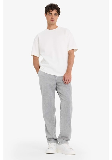 Defacto Wide Leg Geniş Paça Jean Kar Yıkamalı Pantolon F3905ax25aunm18 Gri