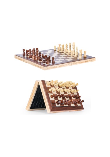 Jl Manyetik Satranç Ve Dama Seti Masa Oyunları, Ahşap