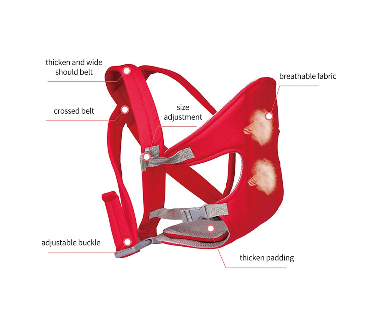 Youmex 3-16 Aylık Bebekler İçin Ergonomik Taşıyıcı Kemer - Yumuşak Kumaş, Bel Ve Omuz Ağrısı Azaltıcı, Renk Seçenekli Mor Mor
