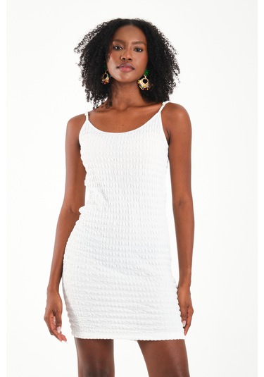 By Papi Askılı Elbise Beyaz