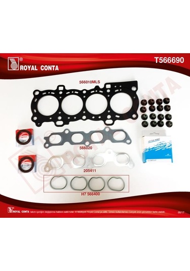 Royal T566690 - Üst Takım Conta Corteco Keçeli Subp.last Subap K