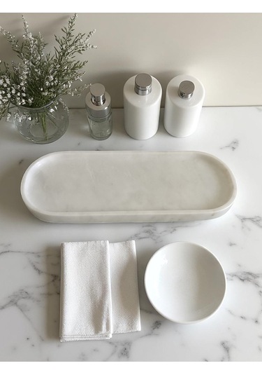 Mermer Banyo Düzenleyici Tepsi Gri
