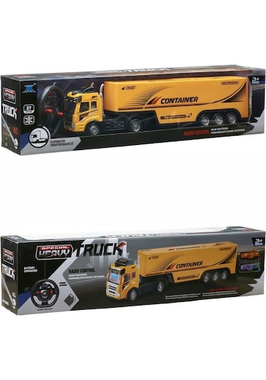 Ctoy Uzaktan Kumandalı Sarı Tır Ve Römork 1:36 Ölçek 27 Mhz Direksiyon Kumandalı Rc Truck