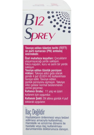 Vitamin B12 Sprey Çilek Aromalı 25 ML