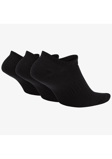 Nike Dri Fit Everyday Cotton Lightweight No Show 3 Pck Unisex Bileksiz Çorap 3 Çift Siyah Siyah