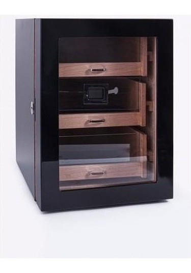 Parmida Humidor / Üç Katlı Puro Saklama Kutusu - Siyah 0119