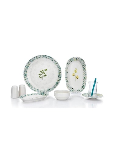 Schafer Charlotte 32 Parça Porselen Kahvaltı Takımı Yeşil