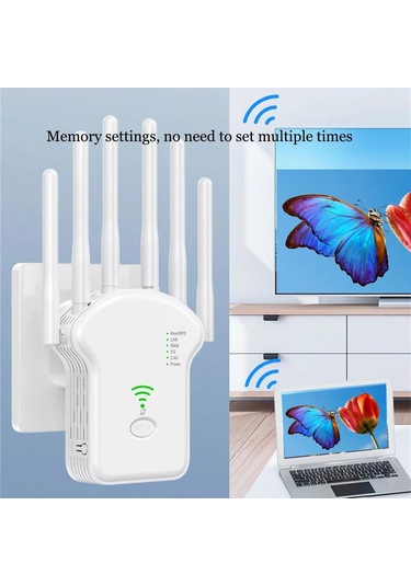 Sones Urant U13 1200mbps 2.4g/5g Çift Bant Wifi Tekrarlayıcı Sinyal Amplifikatörü Ab Fişi Beyaz