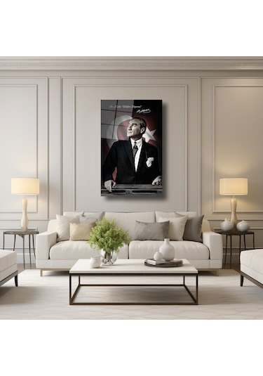 Atatürk - Ne Mutlu Türküm Diyene - Cam Tablo - Deg0286