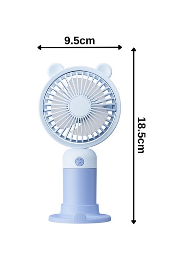 Taşınabililir Mini Usb Şarjlı 3 Kademeli El Masaüstü Vantilatör Fan Soğutucu Ym88216 Mavi