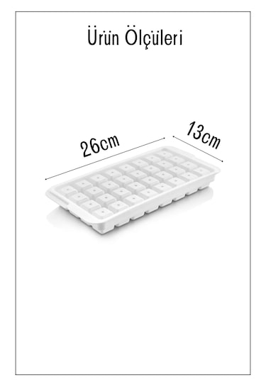 Rotanev 32 Hazneli Kare Buz Kalıbı Kapaklı Kare Şekilli Buz Kalıbı Kahve Kokteyl Sunum Buz Kalıbı Çok Renkli