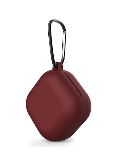 Caseonn Samsung Galaxy Buds Fe - Buds Core Kılıf Askı Aparatlı Mat Silikon Bordo