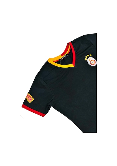 Galatasaray Lisanslı Siyah Basic Çocuk T-shirt Gs Aslan Baskılı Hediyelik Ahşap Kutulu Siyah