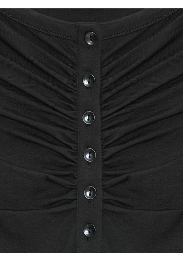 Dilvin 32661 Düğme Detaylı Bodysuit-siyah Siyah