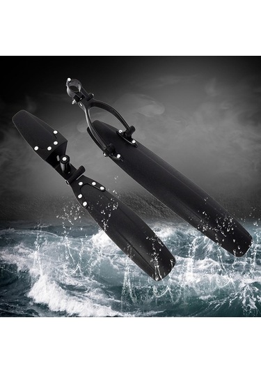 Pazly Dağ Ve Yol Bisikletleri İçin Pratik Çamurluk Seti - Kolay Kurulum, Siyah Siyah