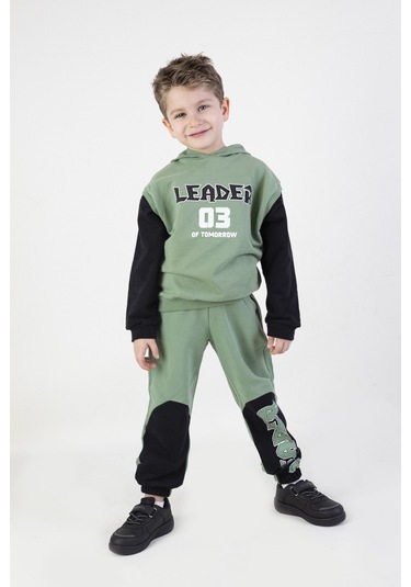 Erkek Çocuk Leader Baskılı Örme Basic Eşofman Takımı 001