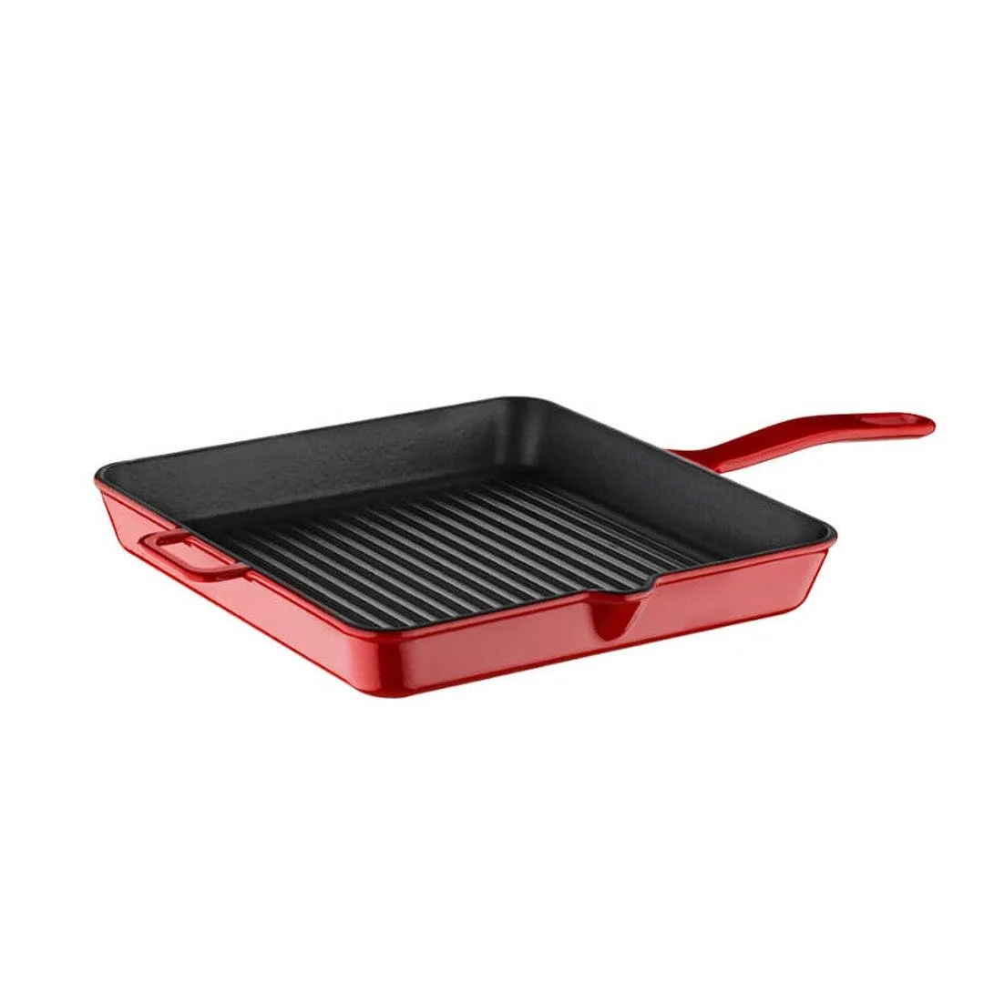 Olika Iron Kare Izgara Tava 30 Cm - Kırmızı Kırmızı