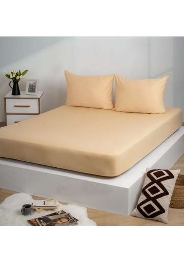 Premium Lastikli Çarşaf %100 Pamuk Tek Kişilik / Çift Kişilik Özel Penye Oeko-tex Bej / Kum / Naturell Bej - Kum - Naturell