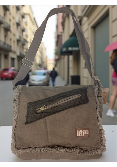 Vintage Salaş Orta Boy Unisex Günlük Çapraz Postacı Tablet Çantası M 32 Cm X 27 Cm Koyu Kahverengi