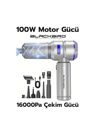 Blackbird Mk-5803 16000pa Kablosuz Araç Süpürgesi 3 Kademeli Güç Şarjlı El Süpürgesi