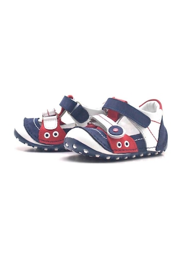 Hapshoe Hakiki Deri Lacivert Cırtlı Yazlık Ilk Adım Ayakkabı (372301013) Lacivert