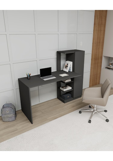 Arnetti Yağız Dolaplı Çalışma Masası Antrasit