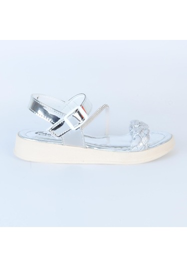 Poliva 4560 Düz Simli Kız Çocuk Sandalet Gümüş