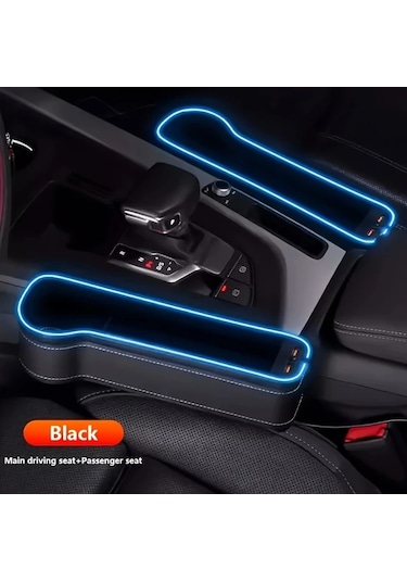 Xuweiwei 1 Pair Premium Car Seat Organizer 2 Parça Araç Koltuğu Saklama Çözümü Telefon Tutucu Hızlı Şarj Ve Led Aydınlatma