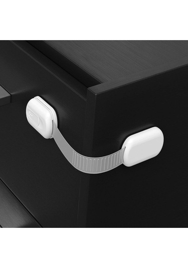 Iz Bırakmaz Yapışkanlı Ayarlanabilir Boyut Çok Amaçlı Dolap Ve Kapı Kilidi Bebek Güvenlik Çok Renkli