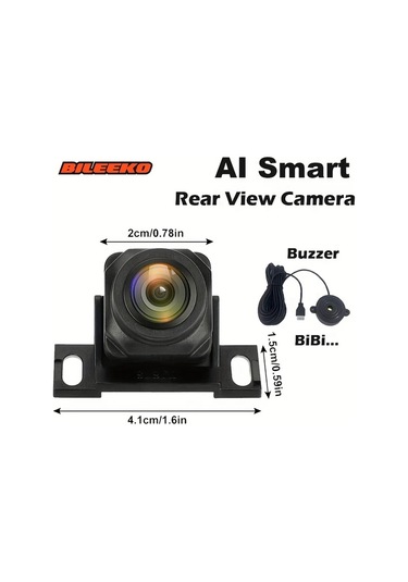 Xuweiwei Aı Smart Park Kamerası Ahd 1080p Hd Sesli Uyarı Geniş Açılı Geri Görüş Park Gözetimi Hırsızlık Önleyici Araç Güvenlik Kamerası Siyah