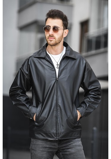 Oksit Vella Vintage Oversize Erkek Deri Ceket 001