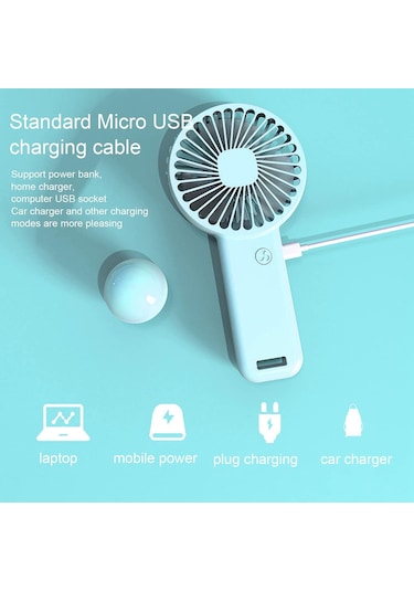Mini Fan,şarjlı El Vantilatörü Usb Özellikli 19cm