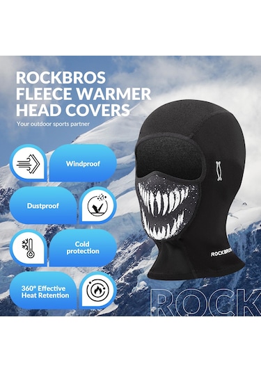Rockbros Kar Maskesi, Yüz Maskesi, Kış Kar Maskesi, Bisiklet, Siyah