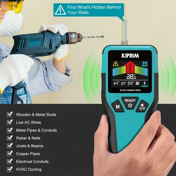 Willowhaven Kiprim 5 İn 1 Dedektör Ws01 Metal Ahşap Kablo Derinlik Ölçer Lcd Dıy Tarayıcı