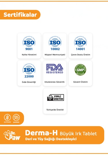 Dr. Paw Derma H Plus Tüy Sağlığı Destekleyici Tablet 120 G