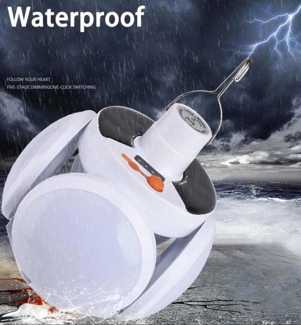 Sge Teknoloji Güneş Enerjili Solar 5 Taraflı Katlanabilir Bahçe Aydınlatma Lamba Işık Beyaz