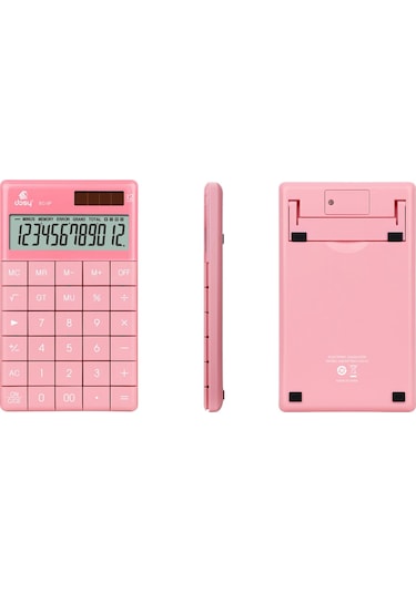 Dosy 12 Hane Orta Boy Masaüstü Hesap Makinesi Pembe Ec-5p Pembe
