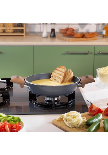 Schafer Seramik Sahan 20 Cm Yanmaz Yapışmaz Yüzey Cam Kapaklı