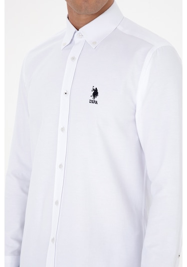 U.s. Polo Assn. Erkek Beyaz Gömlek Desenli 50317249-vr013 Beyaz