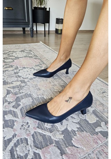 Ops 10 1899 Topukla Kadın Kadeh Topuklu Stiletto Lacivert Süet