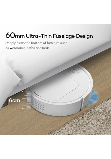 2024 Yeni 5-in-1 Robotlu Süpürge Usb Şarj Edilebilir Otomatik Temizleme Süpürme Black Siyah