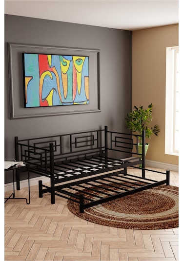 Moblay Larissa Daybed Sedir Karyola Siyah