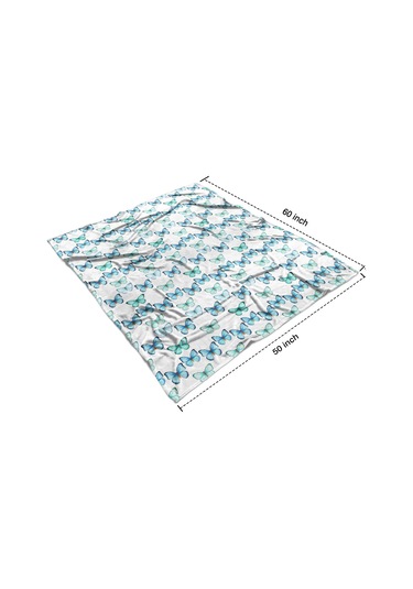 Kelebek Desenli 50x60 İnç Flanel Polar Battaniye, Yumuşak Ve Rahat-a13 Butterfly Gradient Blue
