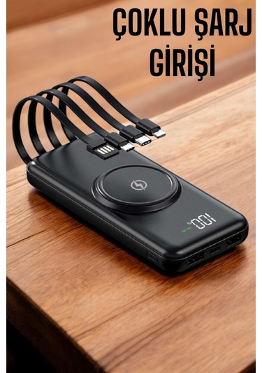 4 Çıkışlı 10.000 Mah Powerbank Dijital Göstergeli Hızlı Şarjlı Model Çok Renkli