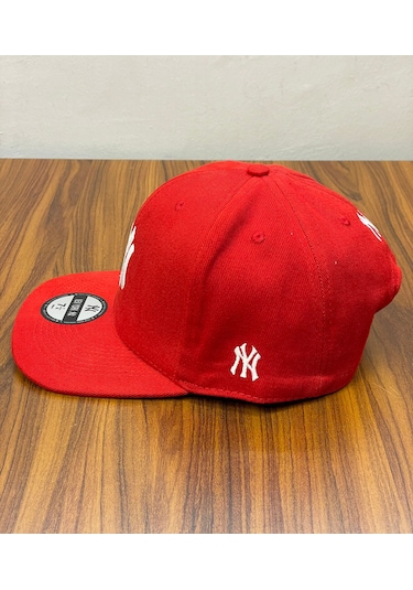 Hamze Ny Yankees New York Nakış Hip Hop Snapback Rapper Şapka Cap Kırmızı