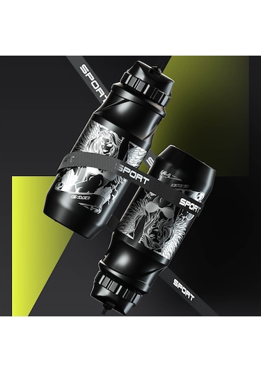 Youmex Spor Su Şişesi 650ml - Bisiklet, Yürüyüş, Kamp İçin - Pp+pe+pc Malzeme - Siyah-renkli - Isı Dayanıklı Siyah