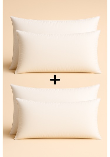 4 Adet %100 Kaz Tüyü 20 Gıdık Yastık Alçak Yatış 50x70 Elizza